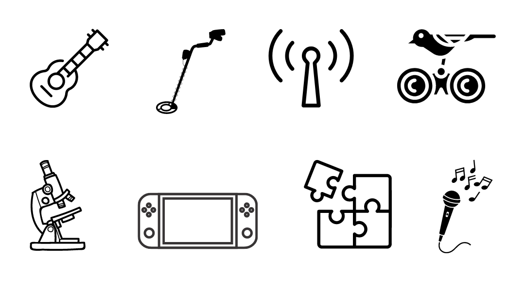 Cartoon images of various Library of Thing objects