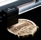 A laser cutter in action