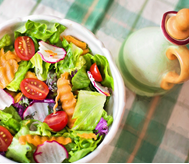 Salad and salad dressing