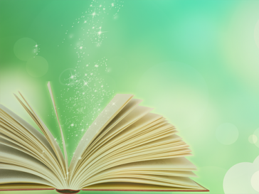 Book open with sparkles coming out of the pages