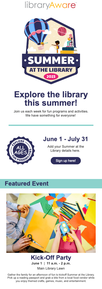 Summer at the Library E-Blast, Explore