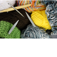 knitting needles and yarn