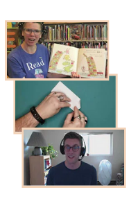 Tualatin staff members Sam, Kit, and Doug lead at-home programs on YouTube.