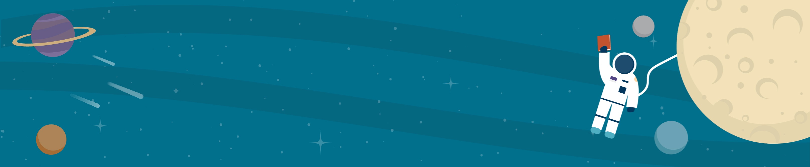 Astronaut brandishing book