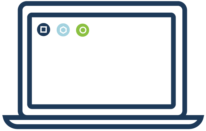 Icons - Laptop Outline - Navy Green