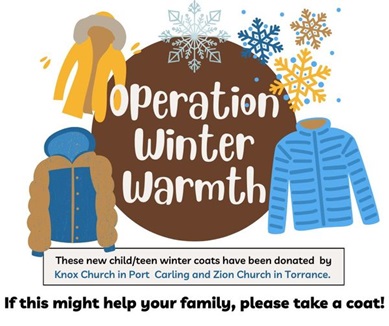 Graphic of jackets with logo Operation Winter Warmth