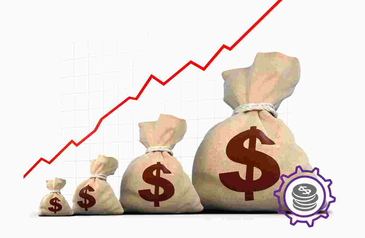 finance graph and money bags finance graph and money bags