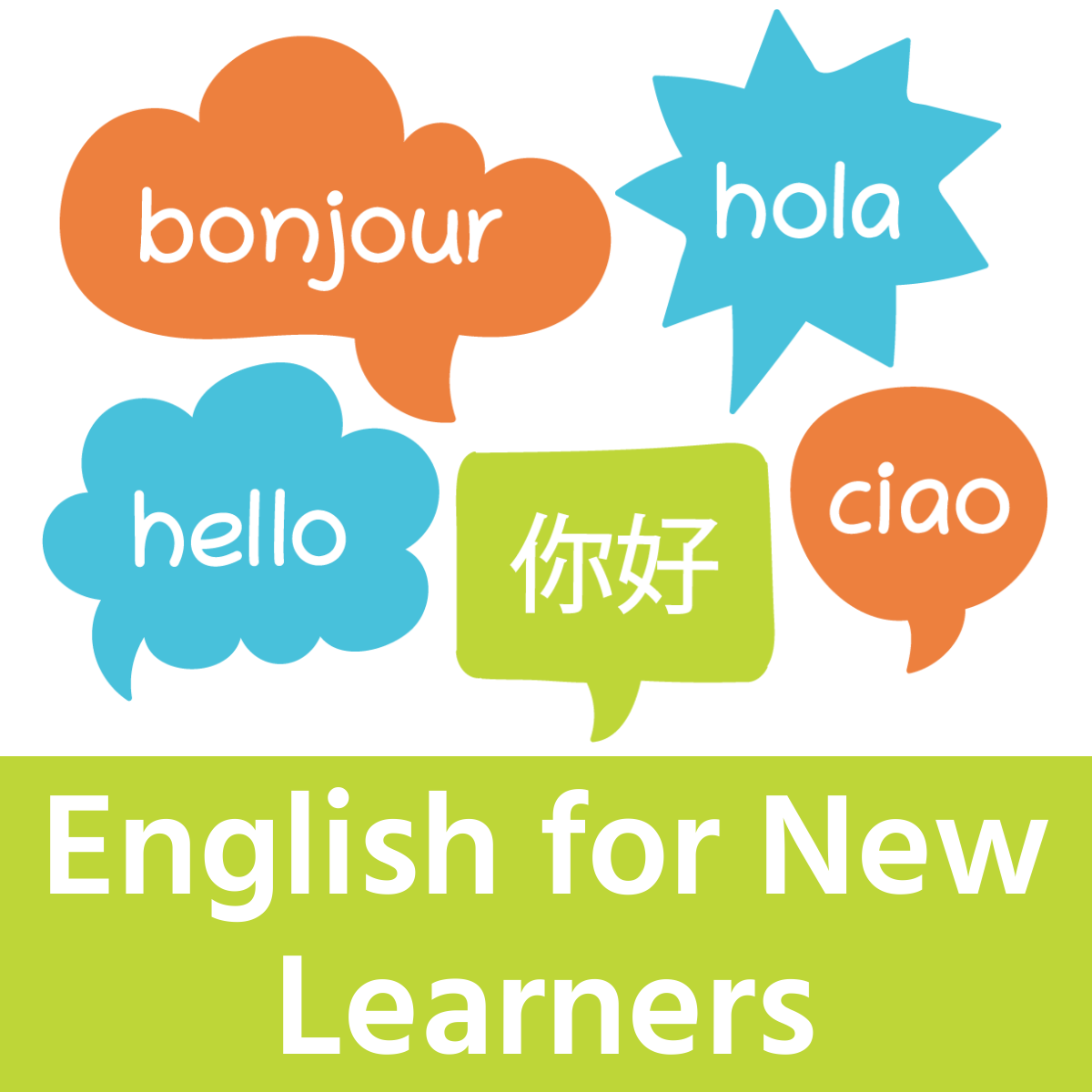 Conversation bubbles saying hello in several languages