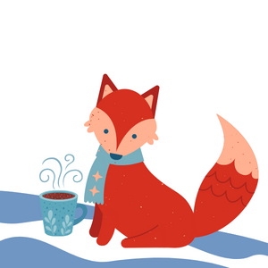 Winter Reading Challenge logo of winter fox