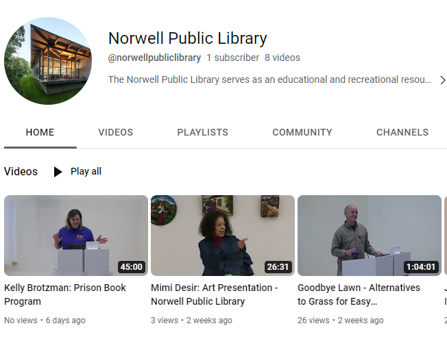 Norwell Public Library YouTube Channel Norwell Public Library YouTube Channel