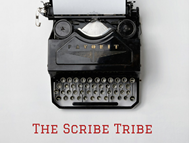 Picture of a typewriter with the text "The Scribe Tribe" below
