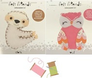 Picture of sloth and owl felt craft kits.