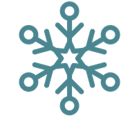 Clipart of a teal snowflake shape.