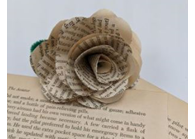 Picture of a rose made out of book pages