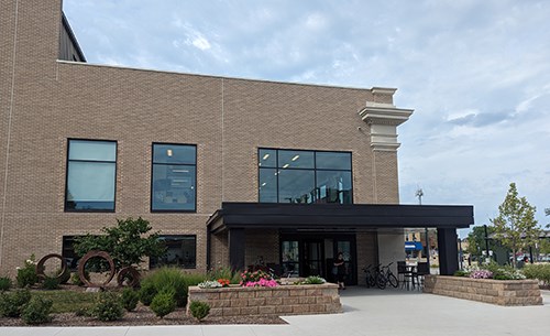 Entrance of Watertown Public Library.