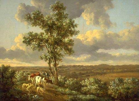 A painting of a landscape. 