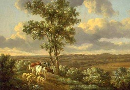 A painting of a landscape. 