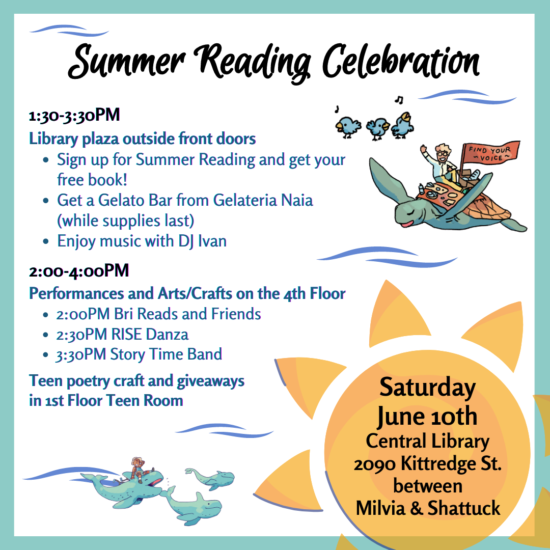 Summer Reading Party starts at 1:30pm ends at 4pm