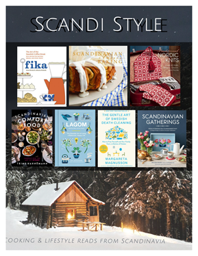 A flyer featuring Scandinavian lifestyle books