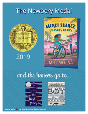 Click to print this flyer featuring the 2019 Newbery winner and honor books