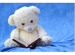 Teddy Bear reading a book