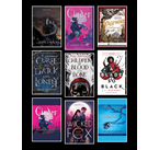 Image of book covers from the library's Teen Fantasy book list. 