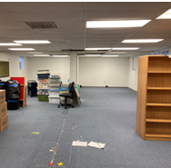 Image of a the library space being cleared out. 