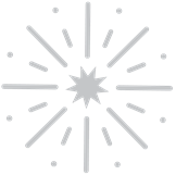 Illustration of a silver eight-pointed star, reminiscent of a firework