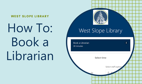 Book a Librarian logo. Link takes you to the library's YouTube page
