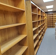 Image of empty book shelves