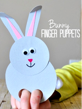 Photograph of a bunny finger puppet