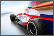 blurred image of moving race car