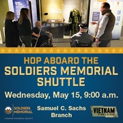 Soldiers Memorial Shuttle, Wednesday, May 15, 9:00 a.m., Sachs Branch