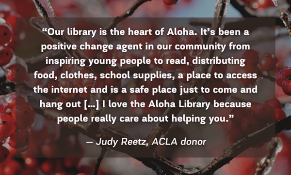 Quote shared by Judy Reetz, ACLA donor.