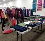 The library's warm clothing free store.