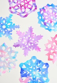 Colorful crafted snowflakes.