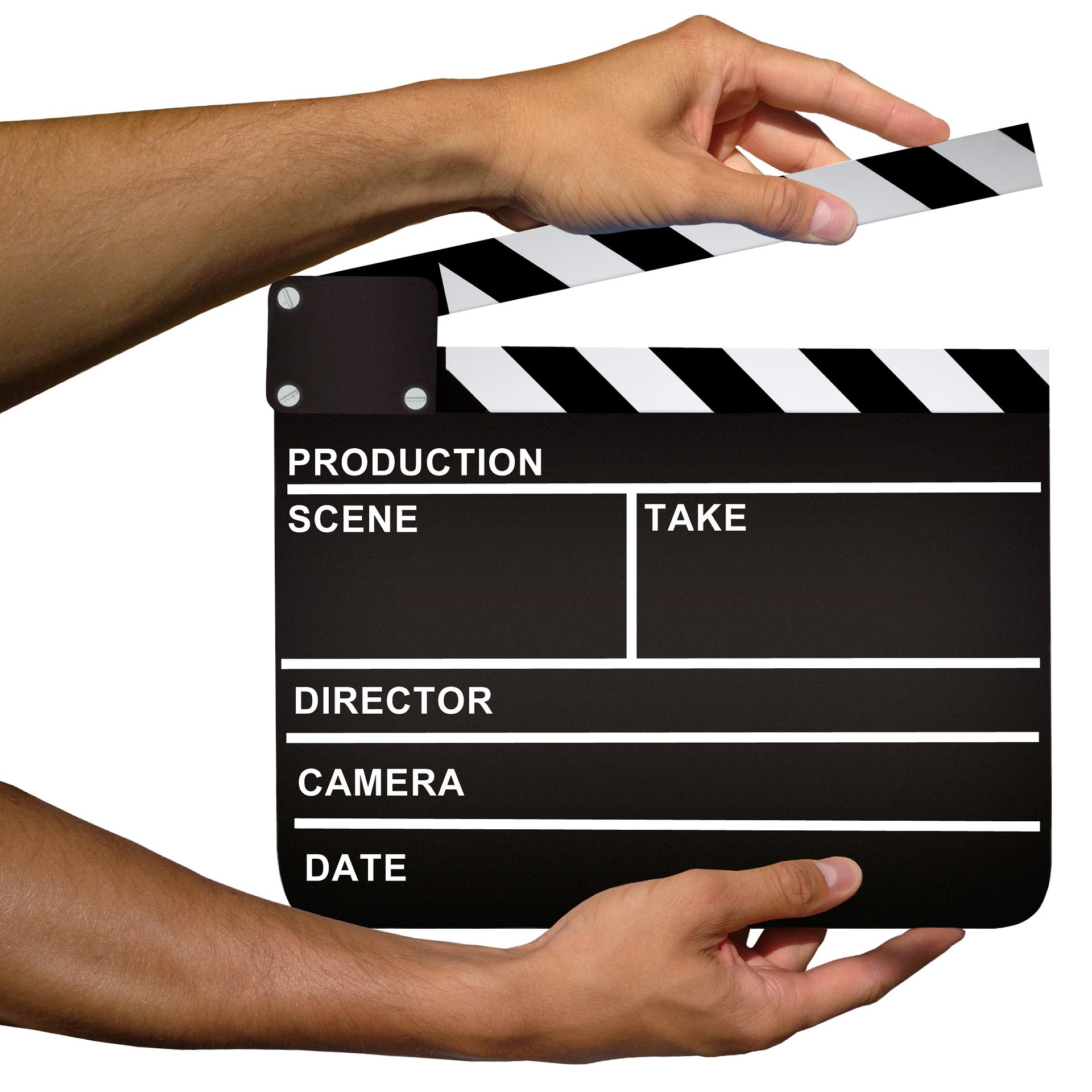 Hands holding Clapperboard 