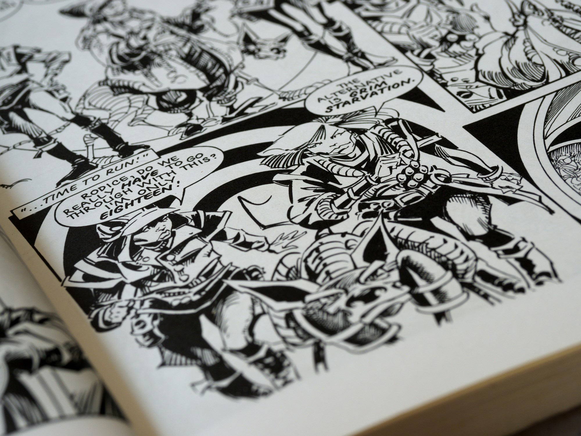 close up of comic book