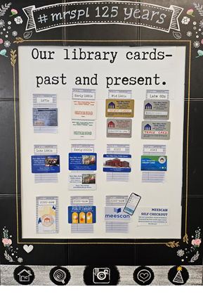 Display of MRSPL patron cards, past and present.
