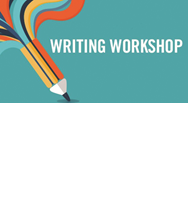 graphic with a pencil that says writing workshop