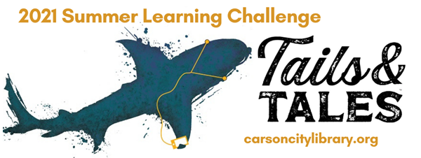 Summer Reading Challenge: Tails and Tales. Sign up at carsoncitylibrary.beanstack.org