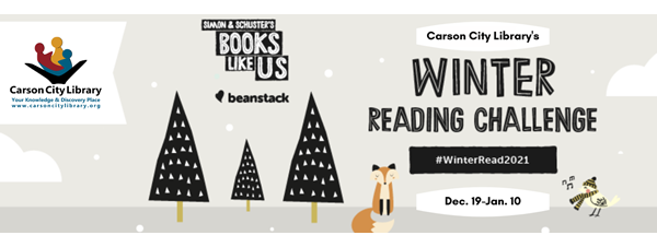 Winter Reading Challenge: Books Like Us. Sign up at carsoncitylibrary.org