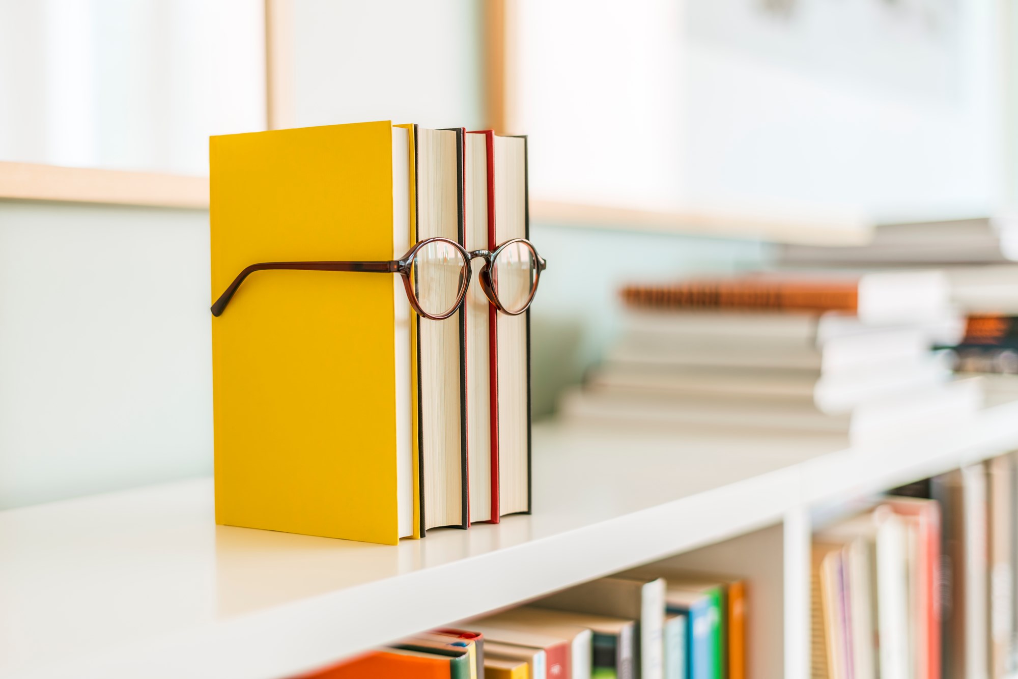 Two University Students Talking in the Library