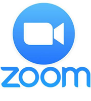 Camera in a circle with the word Zoom.