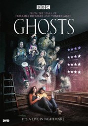 Ghosts DVD cover, couple on couch in spooky room