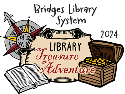 Logo for Bridges Library System Library Treasure Adventure.