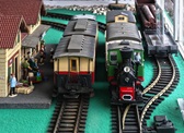 Photo of a model train.