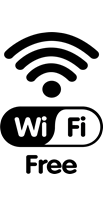 graphic of wifi icon with the word free