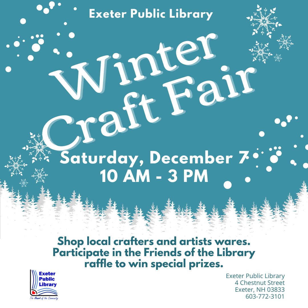 Winter Craft Fair will take place on Saturday, December 7 from 10 AM - 3 PM.