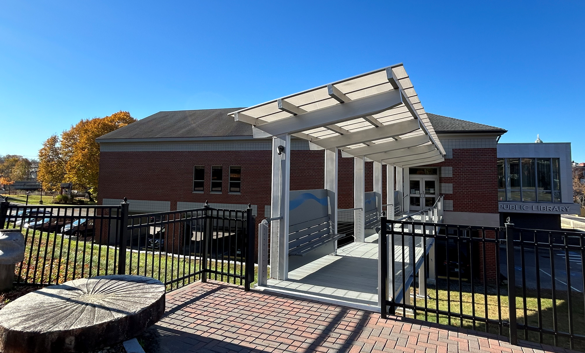 The side entrance to the library.